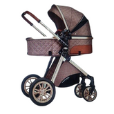 Luxury 2-in-1 Baby Stroller – Premium Convertible Pram for Newborns & Toddlers (Available in Khaki & Grey)